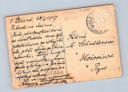 Pohlednice Děčín historický zámek 1927 (M3398)