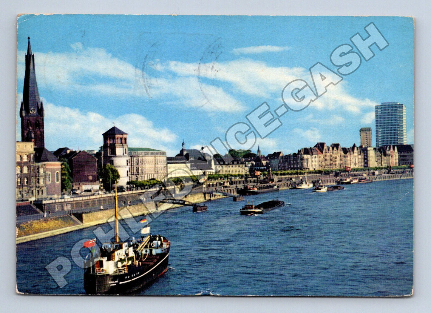 Pohlednice Německo Düsseldorf řeka Rýn 1976 (M33980)