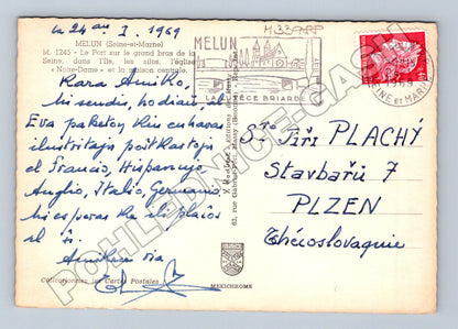 Pohlednice Francie Melun přístav silos 1969 (M33988)