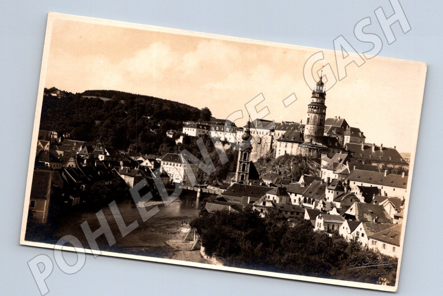 Pohlednice Český Krumlov zámek a město 1929 (M3399)