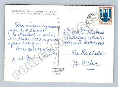 Pohlednice Francie Pont-de-Montvert údolí 1960s (M33990)