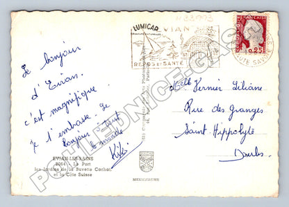 Pohlednice Francie Evian-les-Bains přístav 1958 (M33993)