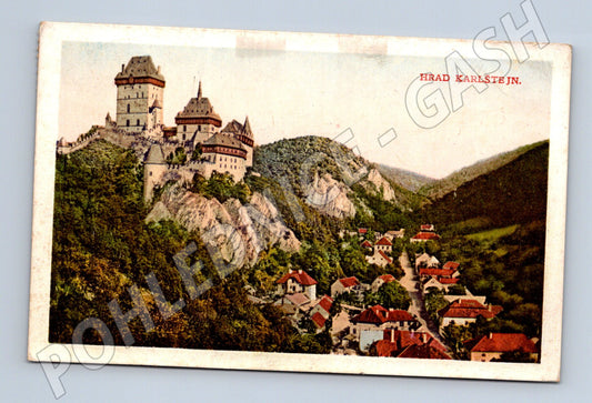 Pohlednice Karlštejn starý motiv (M3401)