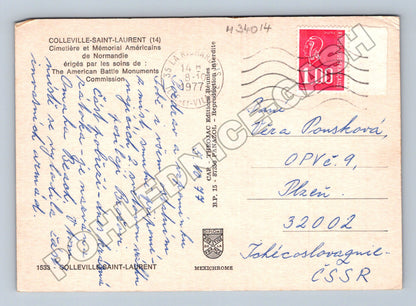 Pohlednice Francie Colleville-St-Laurent památník 1977 (M34014)