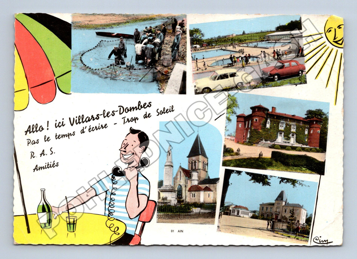 Pohlednice Francie Villars-les-Dombes multi-view 1972 (M34015)