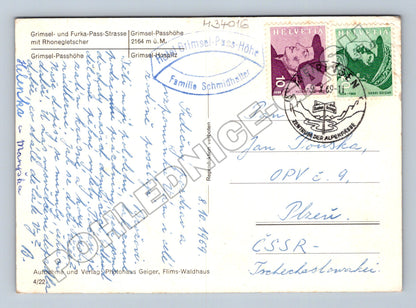 Pohlednice Švýcarsko Grimsel-Pass horská krajina 1969 (M34016)