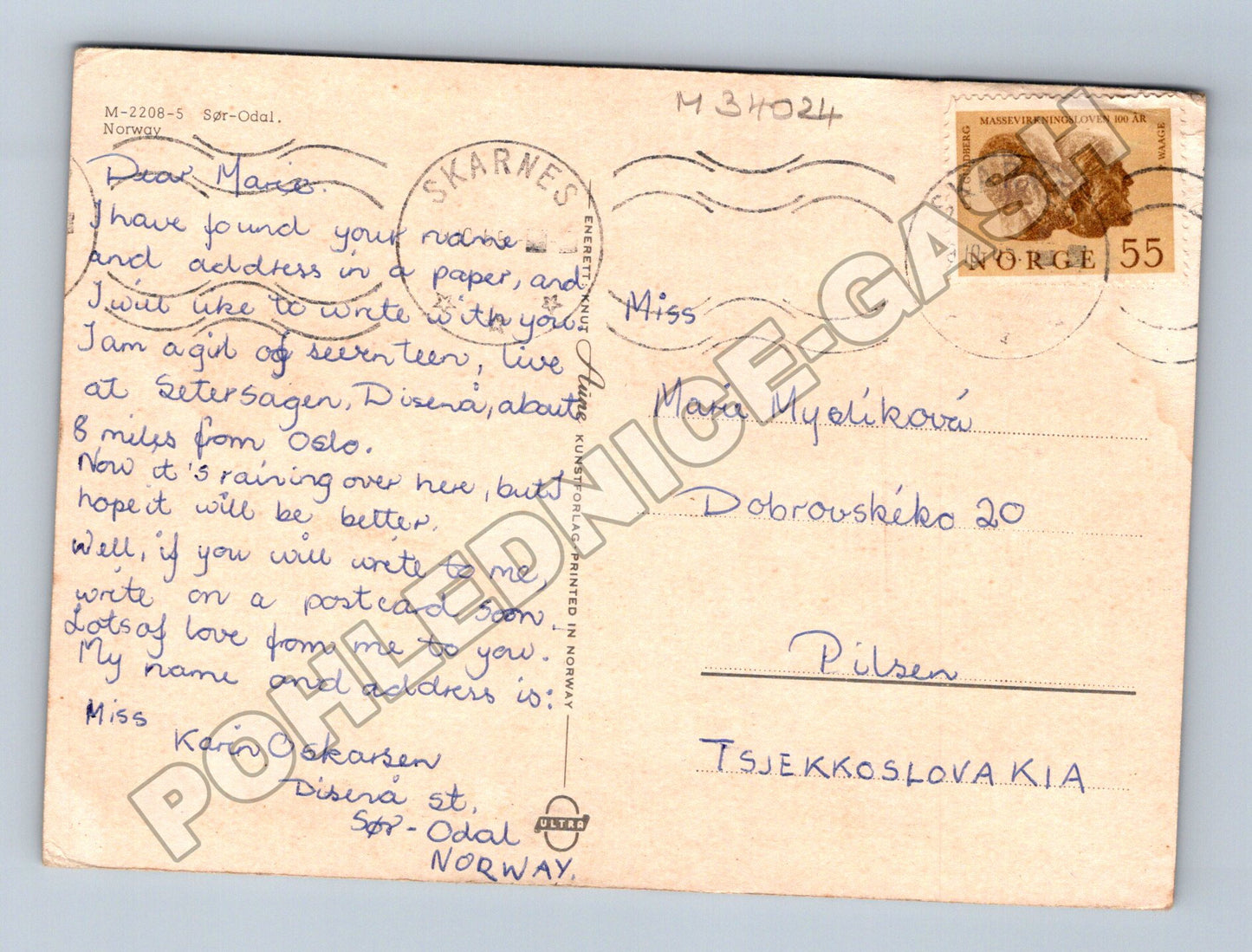 Pohlednice Norsko Sør-Odal různé pohledy 1964 (M34024)