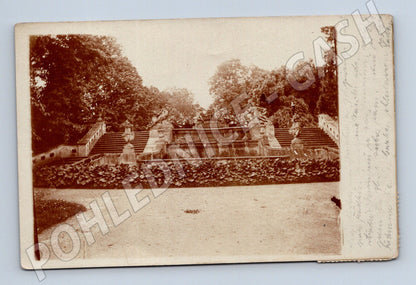 Pohlednice zámecké schodiště a park (M3403)