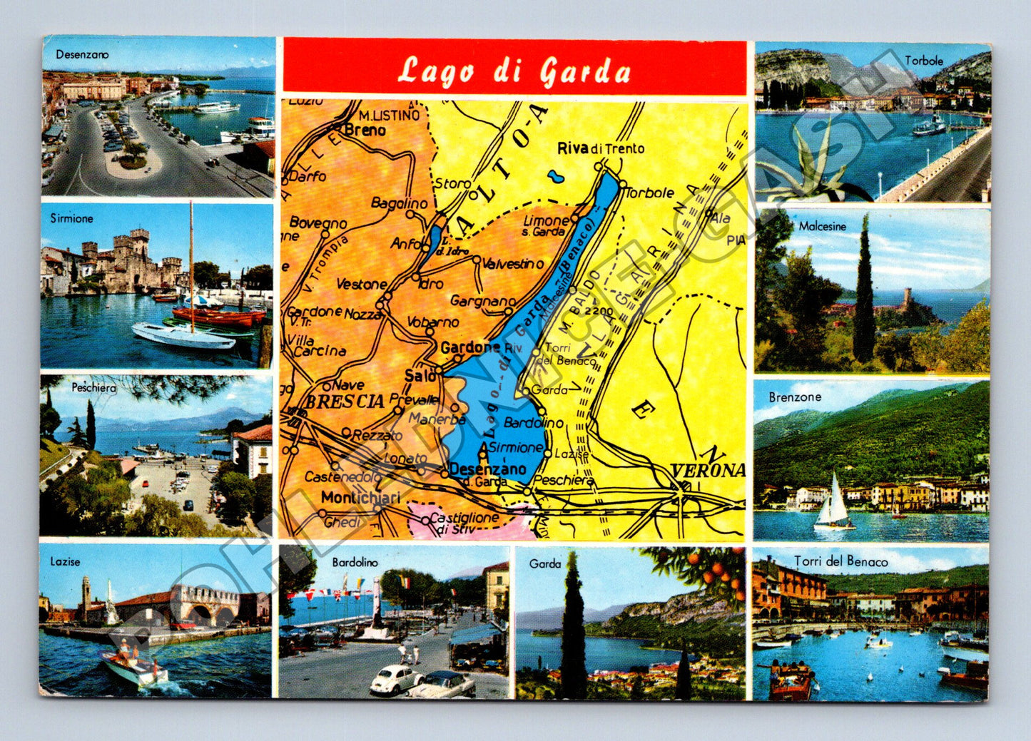 Pohlednice Itálie Lago di Garda s mapou (M34030)