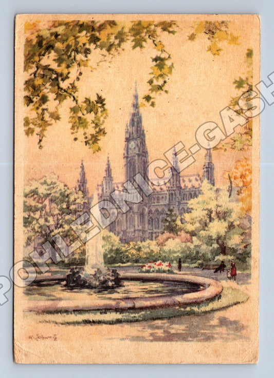 Pohlednice Rakousko Vídeň Radnice 1949 (M34040)