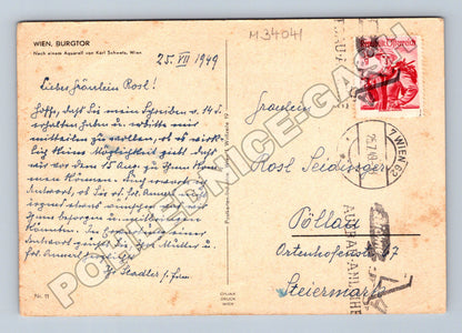 Pohlednice Rakousko Vídeň Burgtor 1949 (M34041)