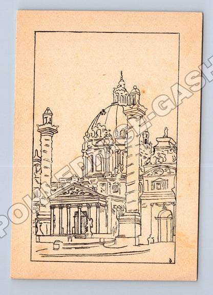 Pohlednice Rakousko Vídeň Karlskirche kresba (M34043)