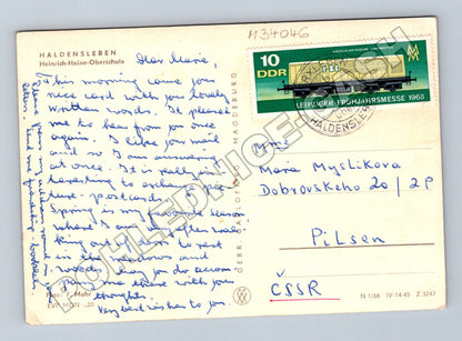 Německo Haldensleben Heinrich-Heine-Oberschule 1968 (M34046)