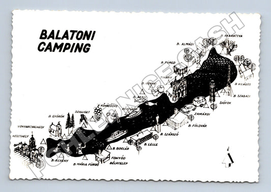 Pohlednice Maďarsko Balaton camping mapa (M34054)