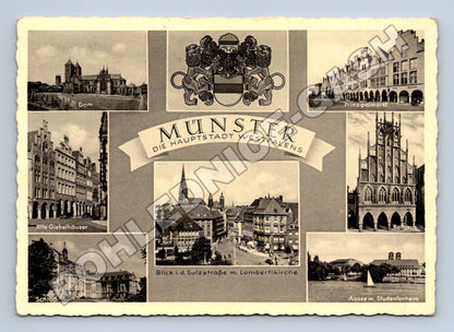 Pohlednice Německo Münster různé pohledy 1945 (M34055)