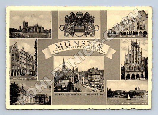 Pohlednice Německo Münster různé pohledy 1945 (M34055)