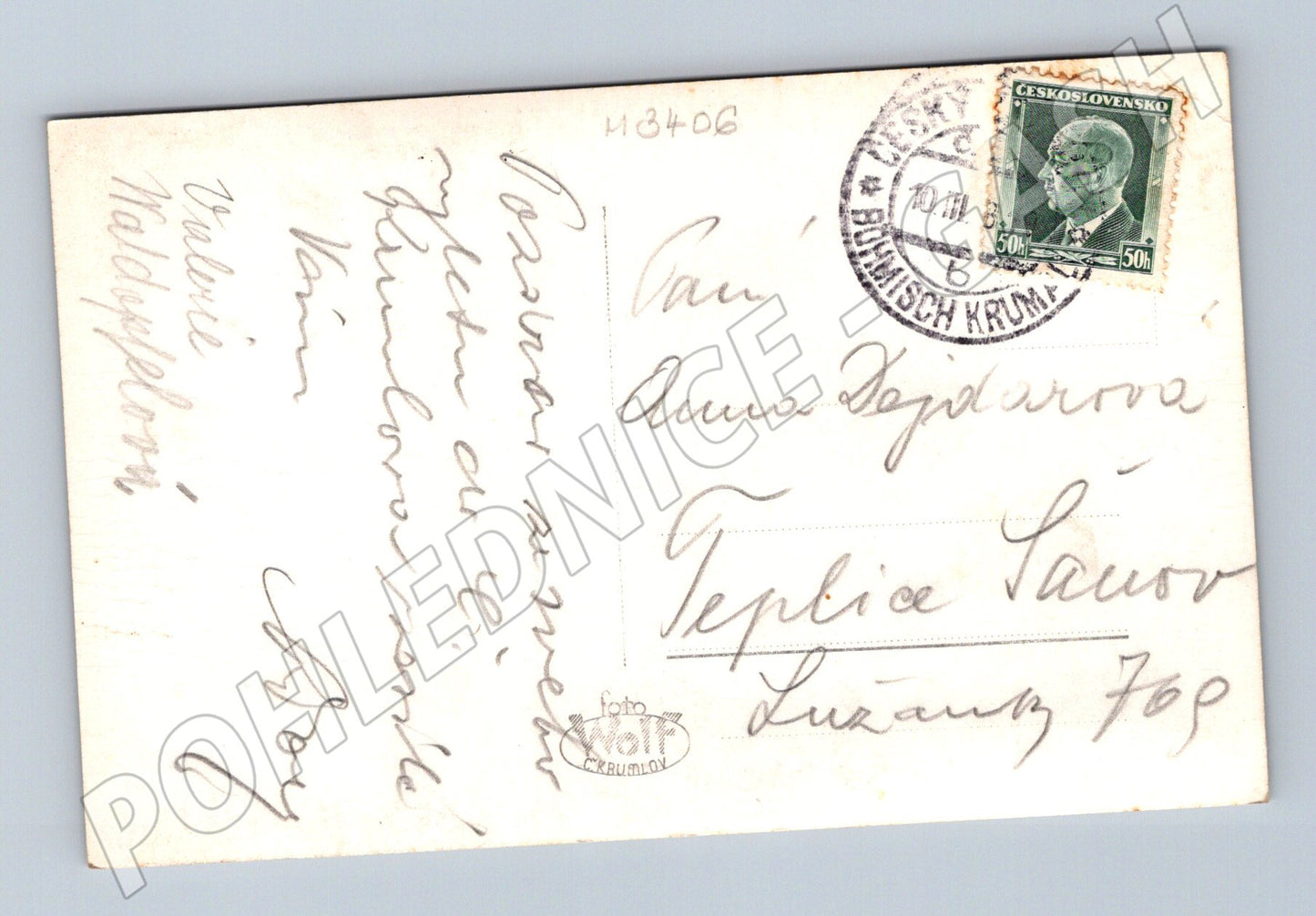 Pohlednice Český Krumlov zámek 1946 (M3406)