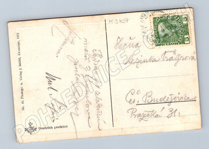 Pohlednice Český Krumlov Radniční ulice 1913 (M3407)