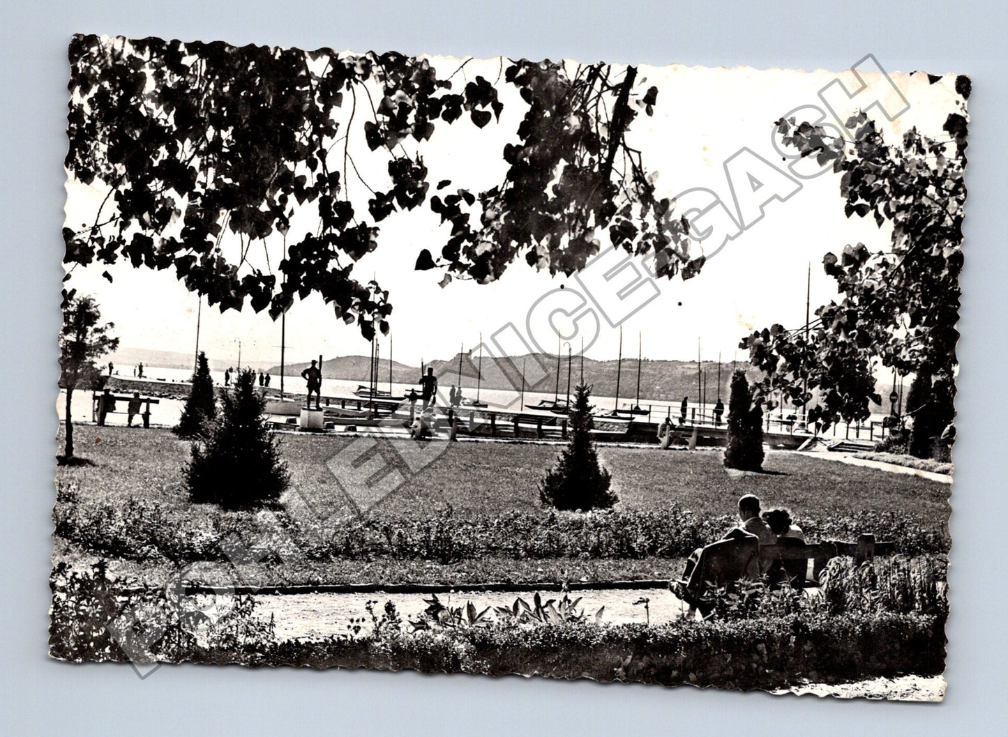Pohlednice Maďarsko Balatonfüred park lodě 1964 (M34074)
