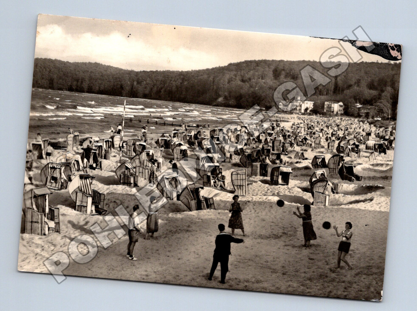 Pohlednice Německo Ostseebad Binz pláž s plážovými koši (M34075)