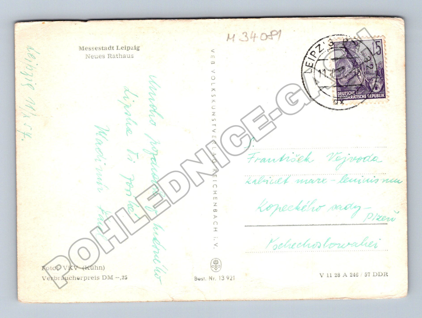 Pohlednice Německo Leipzig Neues Rathaus 1957 (M34081)