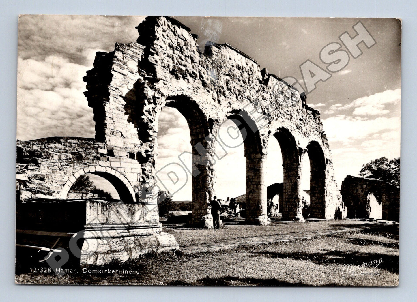 Pohlednice Norsko Hamar Domkirkeruinerne 1955 (M34083)