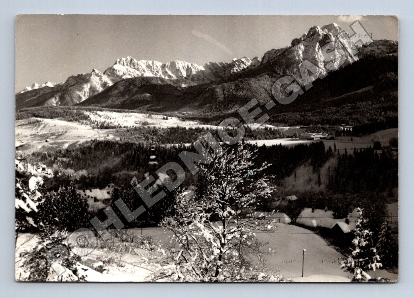 Pohlednice Itálie Tarvisio hory zasněžená krajina 1966 (M34090)