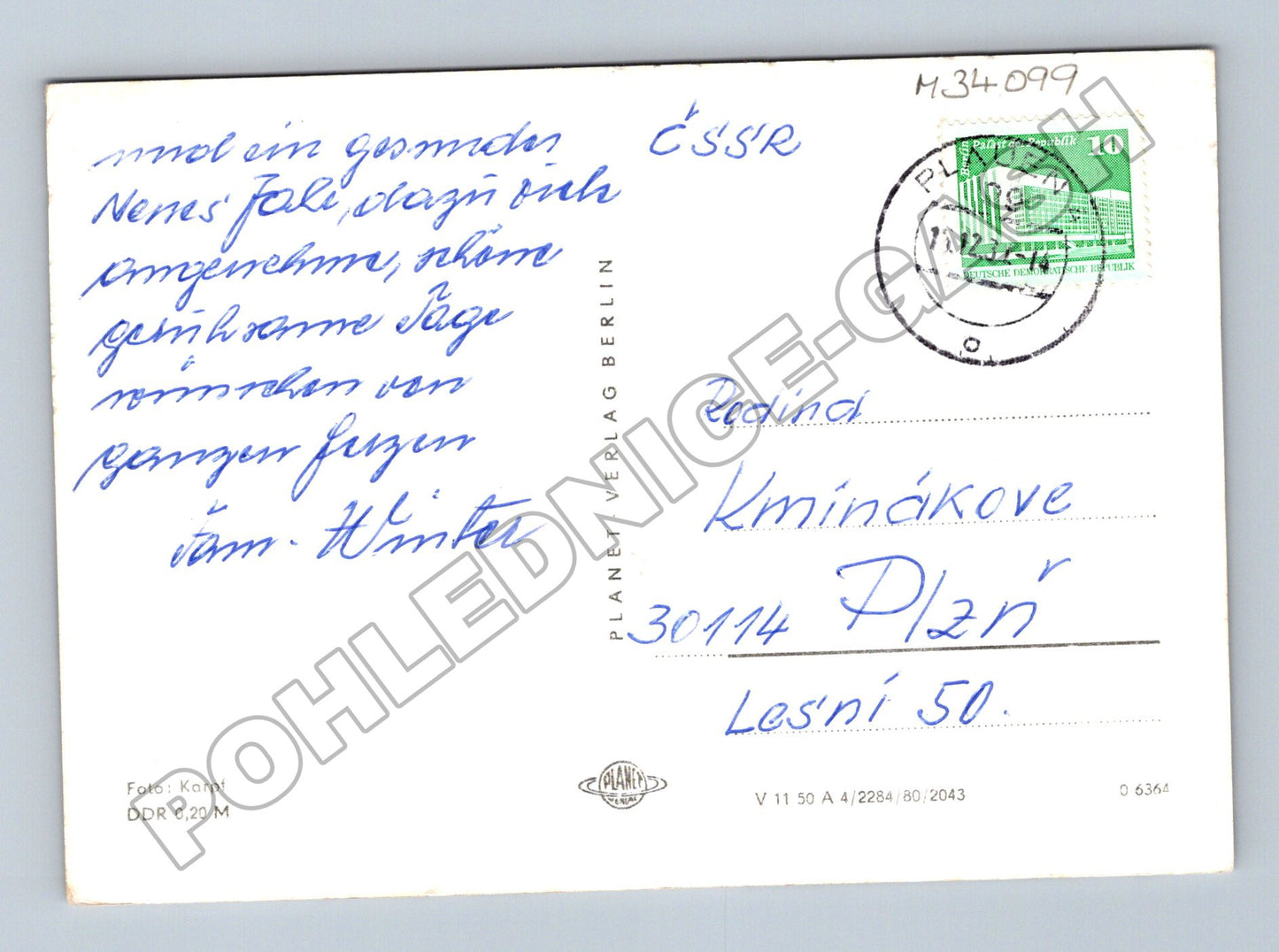 Pohlednice Německo zimní les Vánoce (M34099)