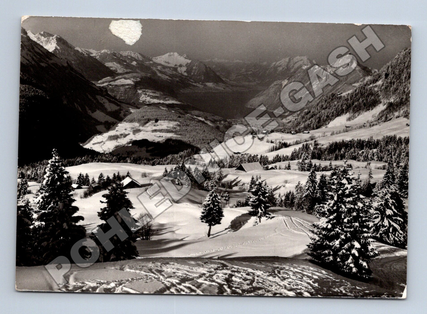 Pohlednice Švýcarsko Oberberg ob Schwyz zimní krajina 1971 (M34100)