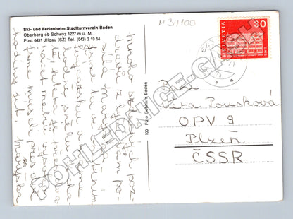 Pohlednice Švýcarsko Oberberg ob Schwyz zimní krajina 1971 (M34100)