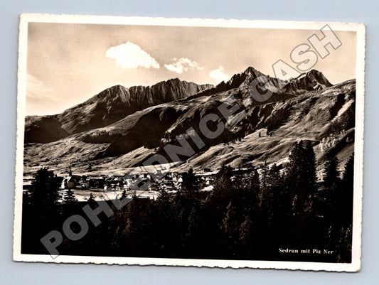 Pohlednice Švýcarsko Sedrun s Piz Ner 1949 (M34107)