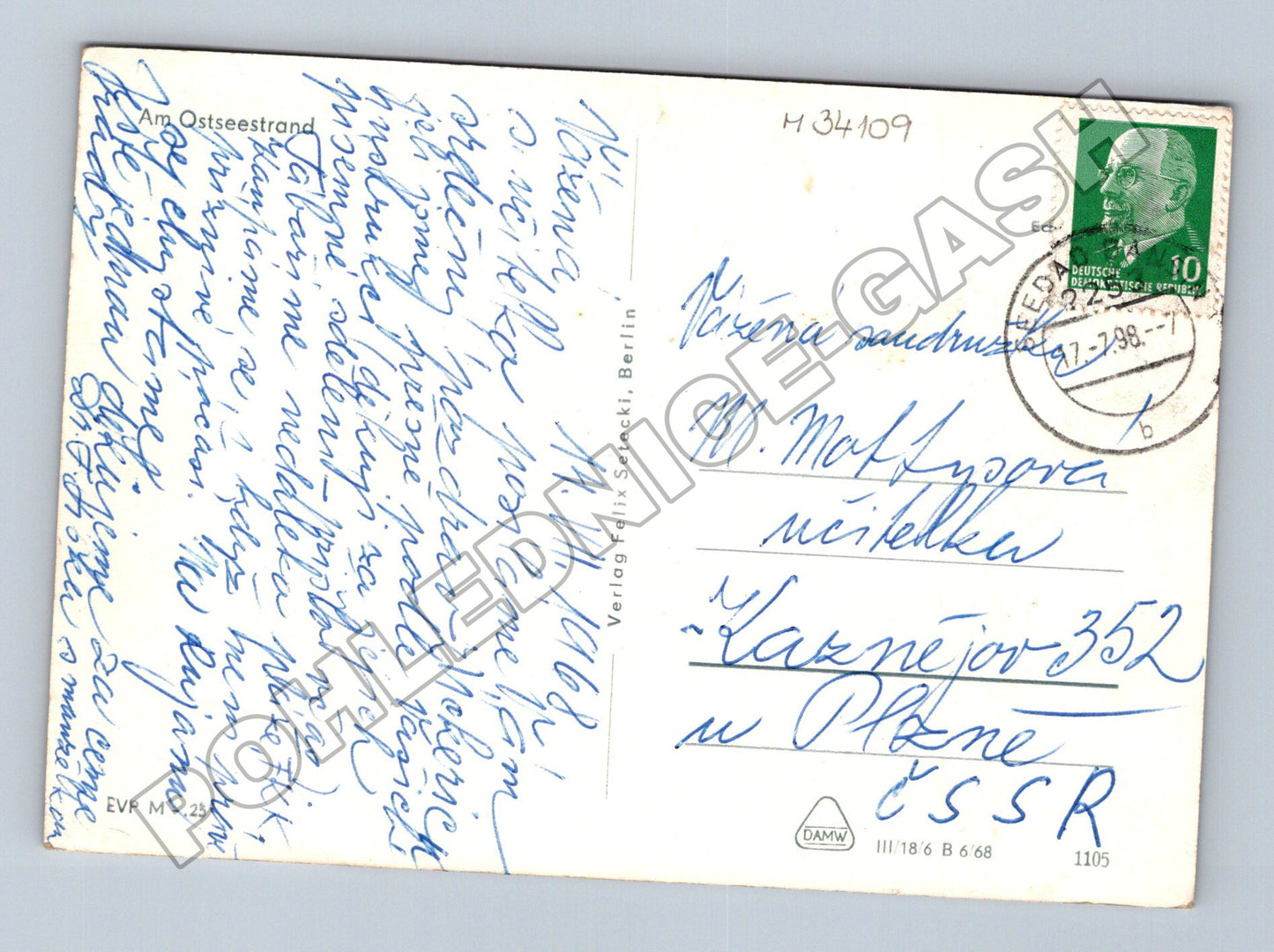 Pohlednice Německo Baltské moře pláž 1968 (M34109)