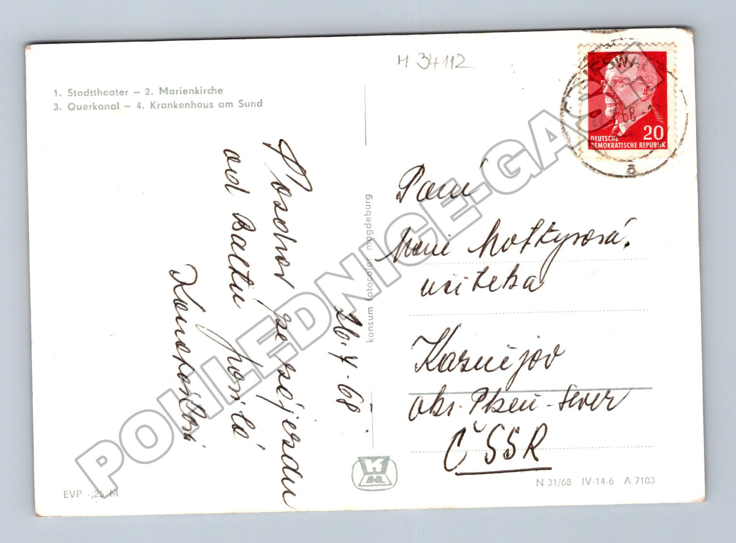 Pohlednice Německo Stralsund více pohledů 1968 (M34112)
