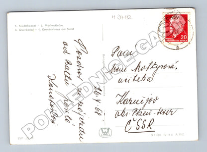 Pohlednice Německo Stralsund více pohledů 1968 (M34112)