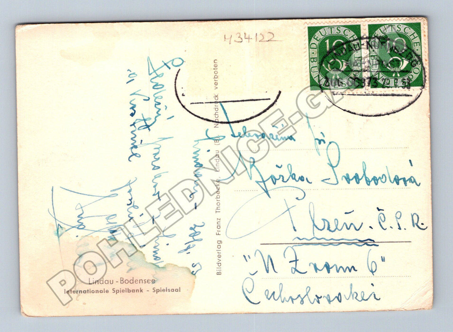 Pohlednice Německo Lindau Spielbank - Spielsaal 1941 (M34122)