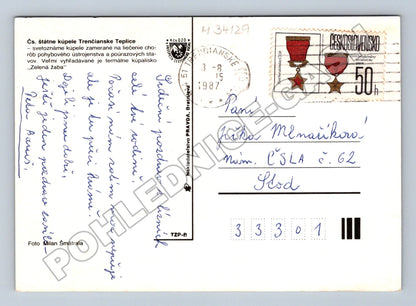 Pohlednice Slovensko Trenčianske Teplice 1987 (M34129)