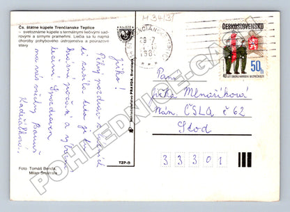 Pohlednice Slovensko Trenčianske Teplice lázně 1988 (M34131)