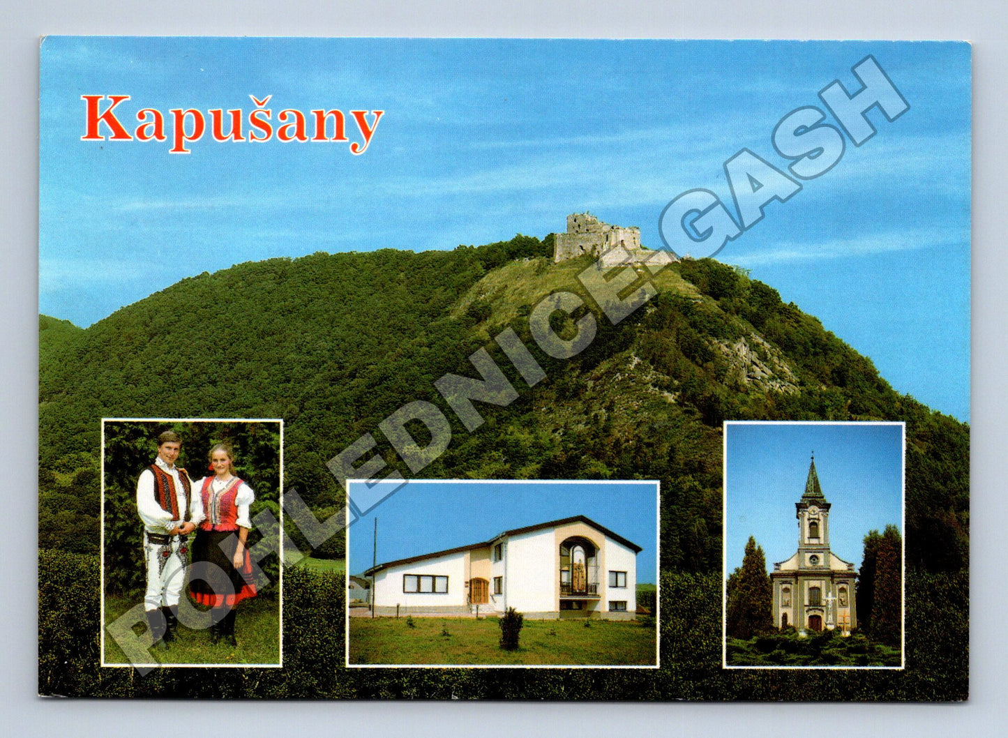 Pohlednice Slovensko Kapušany hrad a kroj 1996 (M34137)