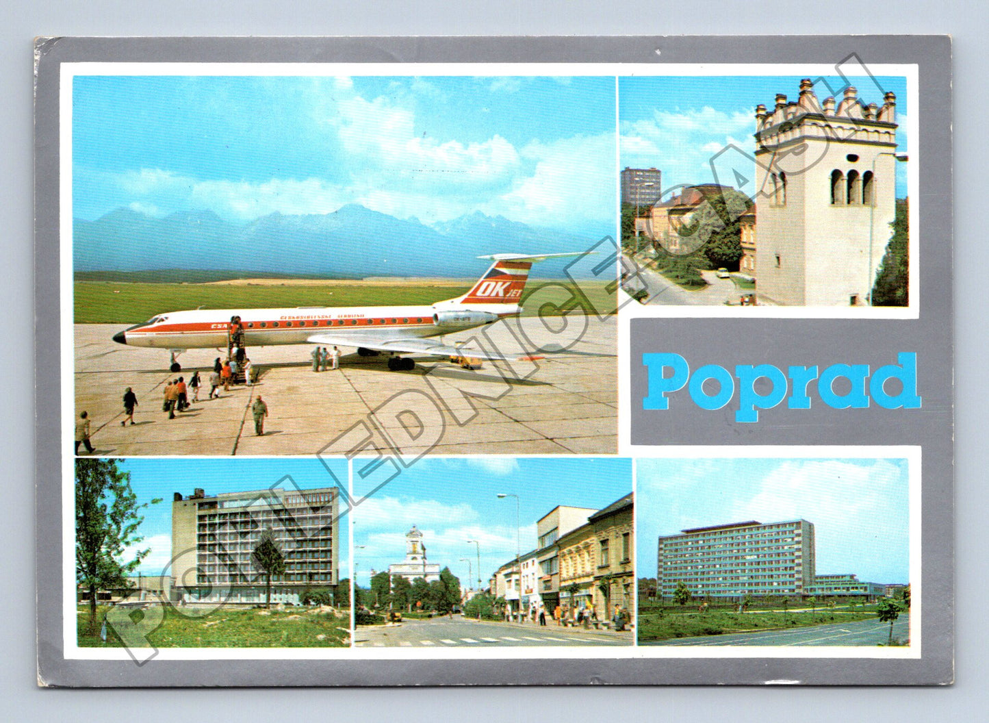 Pohlednice Slovensko Poprad letiště a město (M34139)