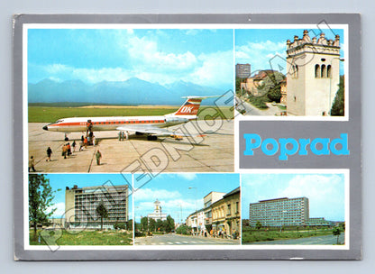 Pohlednice Slovensko Poprad letiště a město (M34139)
