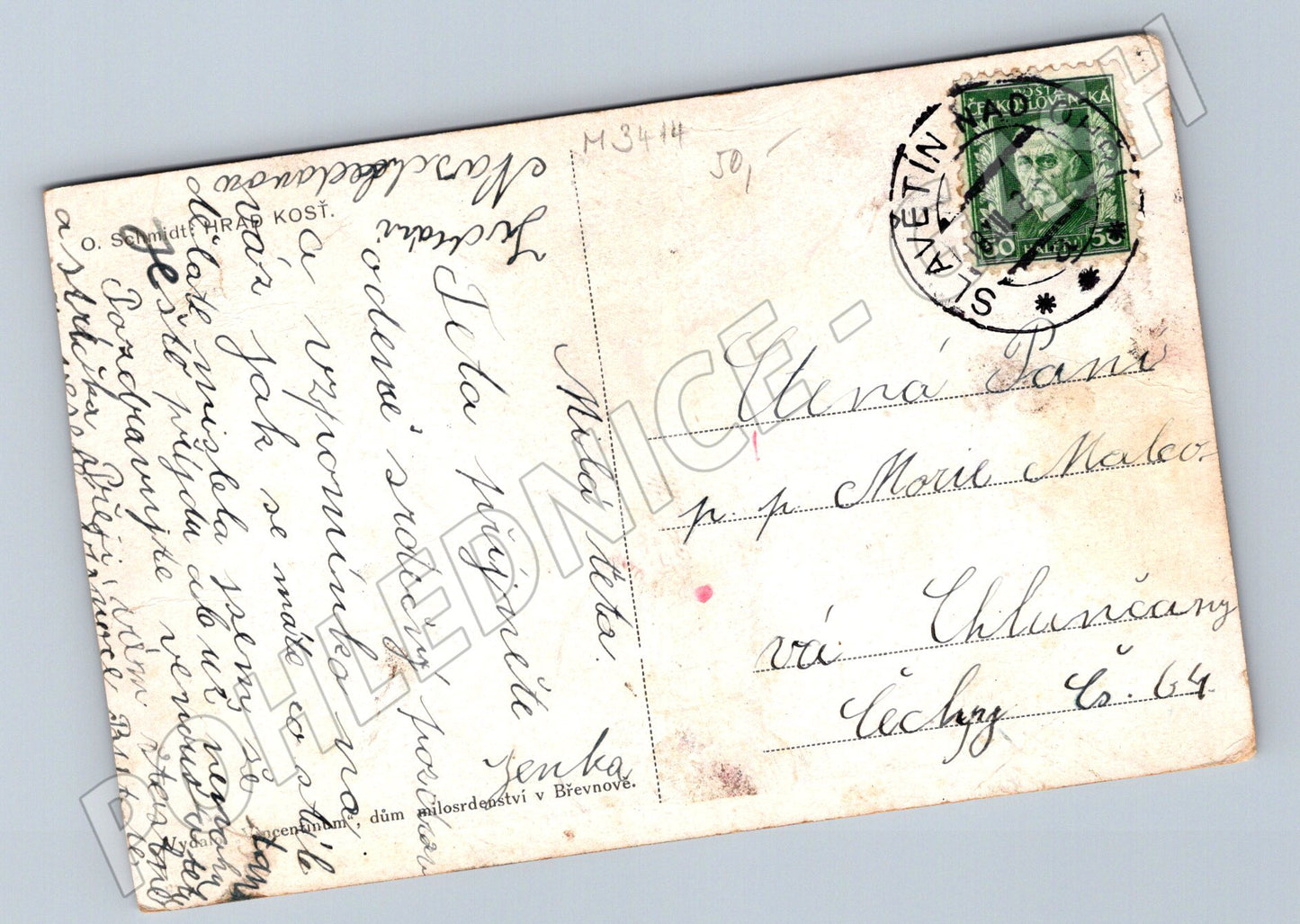 Pohlednice Kost kolorovaný hradní motiv (M3414)