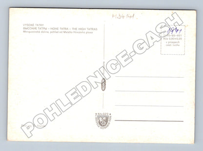 Pohlednice Slovensko Vysoké Tatry Malé Hincovo pleso 1971 (M34141)