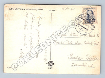 Pohlednice Slovensko Slovenský raj Veľký Sokol 1970 (M34148)