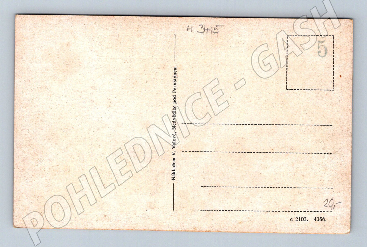 Pohlednice Hrad Pecka výhled přes údolí (M3415)