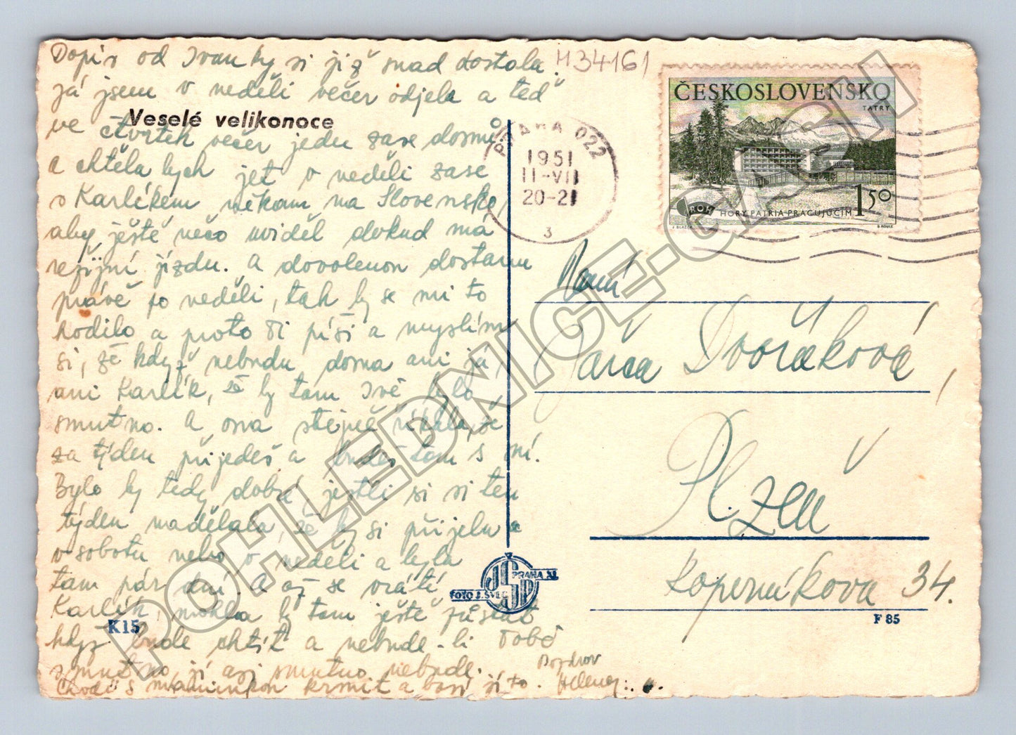 Pohlednice Československo ženy v kroji ruční práce 1951 (M34161)