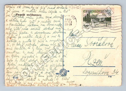Pohlednice Československo ženy v kroji ruční práce 1951 (M34161)