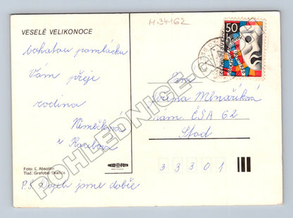 Pohlednice Velikonoční pozdrav lidový soubor 1980 (M34162)