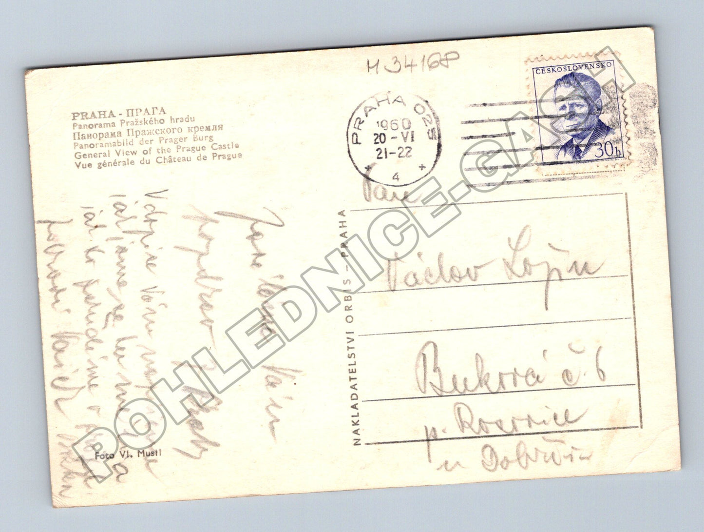 Pohlednice Praha panorama Pražského hradu 1960 (M34168)