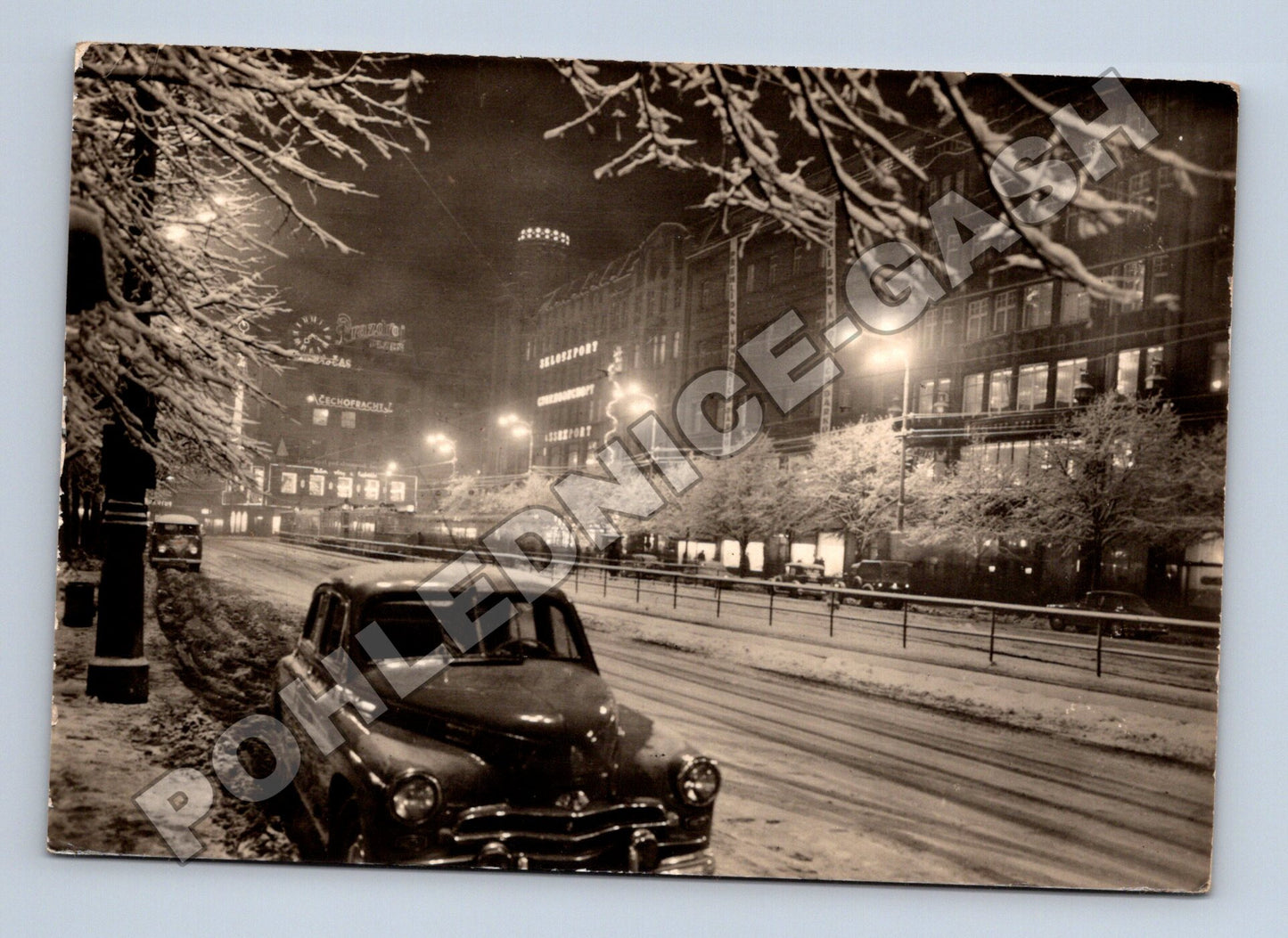 Pohlednice Praha Václavské náměstí v noci 1966 (M34173)