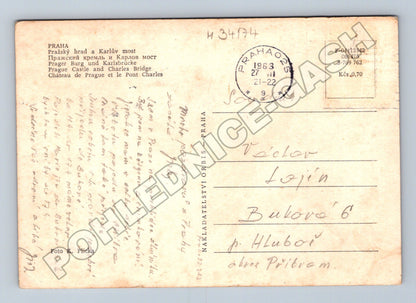 Pohlednice Praha Karlův most Hrad 1963 (M34174)